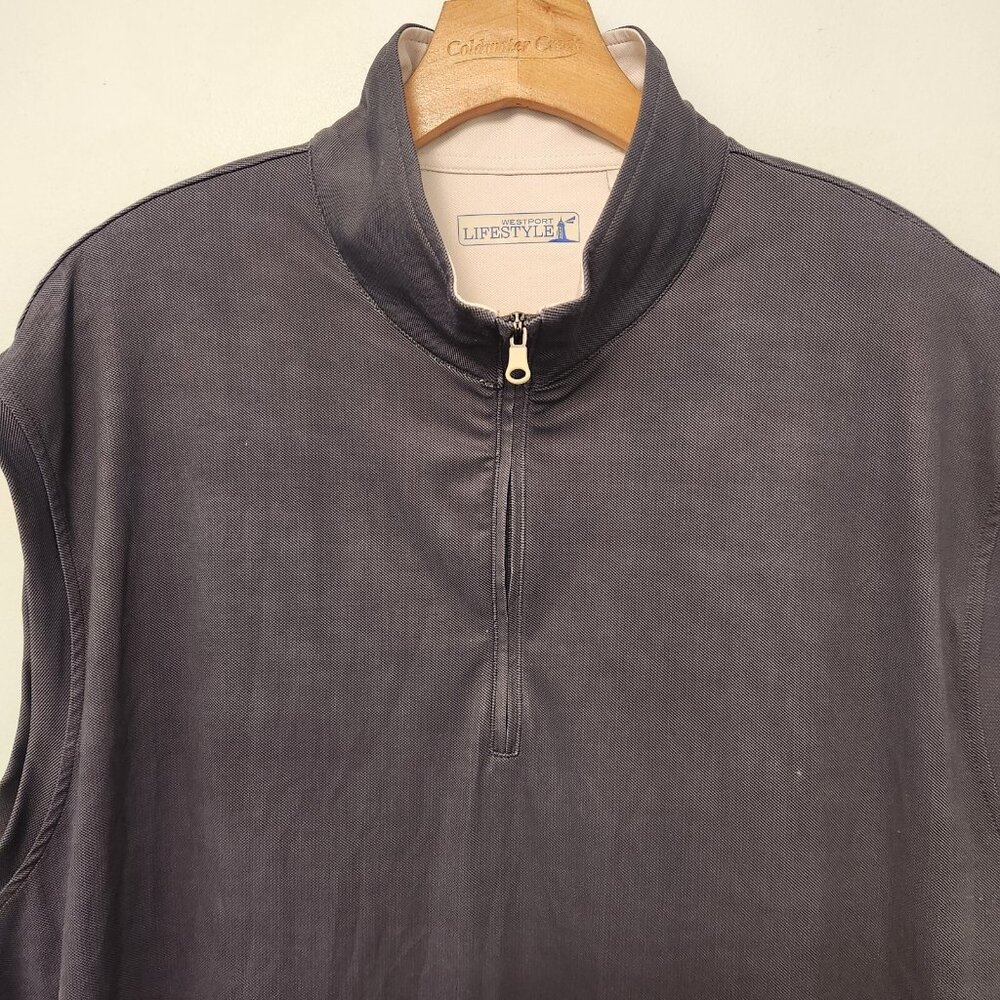 NWT Westport‎ Lifestyle Links 1/4 Zip Charcoal Gray Golf Vest Mens Sz LT NEW - Picture 3 of 11